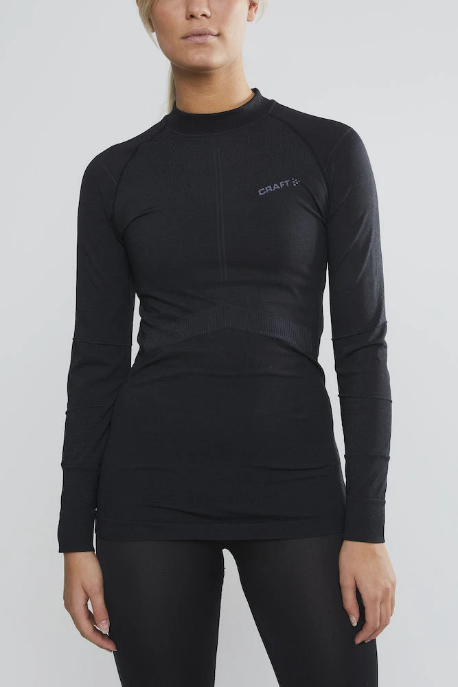Craft Women's Active Intensity Crewneck Baselayer - Black/Asphalt (1907937-999995) - Image 2
