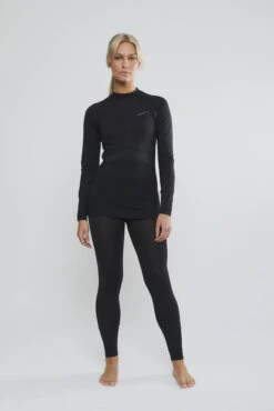 Craft Women's Active Intensity Crewneck Baselayer - Black/Asphalt (1907937-999995)
