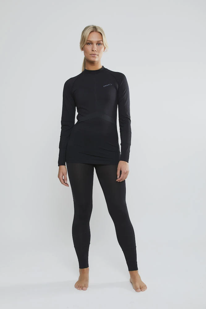Craft Women's Active Intensity Crewneck Baselayer - Black/Asphalt (1907937-999995)