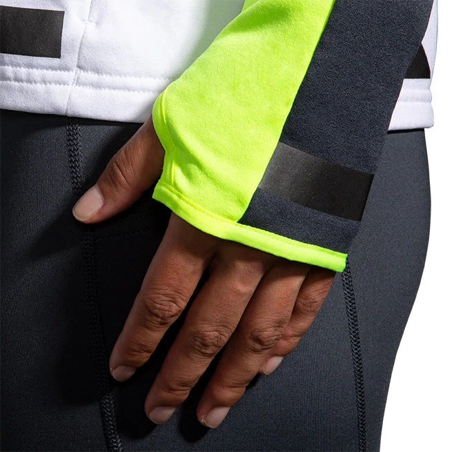 Brooks Women's Run Visible Thermal Hoodie - White/Asphalt/Nightlife (221559134) - Image 6