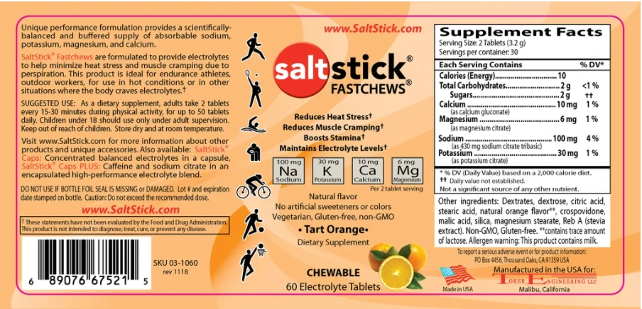 SaltStick Fastchews 60ct - Orange (03-1060) - Image 2