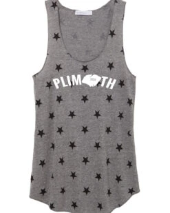 Women's Plimoth Racerback Stars And Stripes Tank - Gray (PLI-AA1927P-EGS)